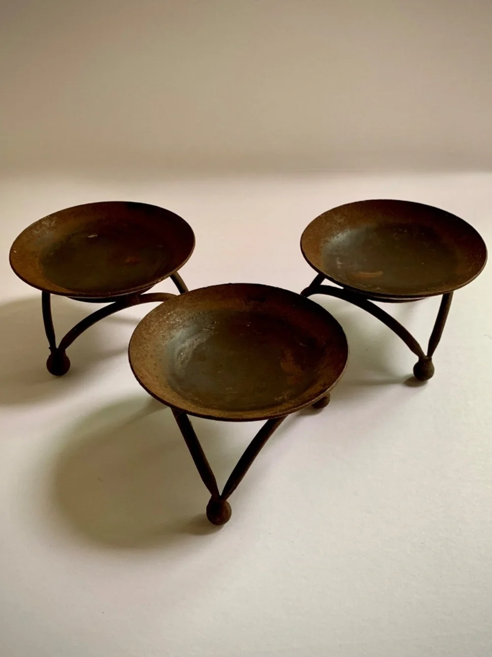 Balinese Candle Holders Set 3 • Handmade Iron • Boho Decor Bali • Vintage